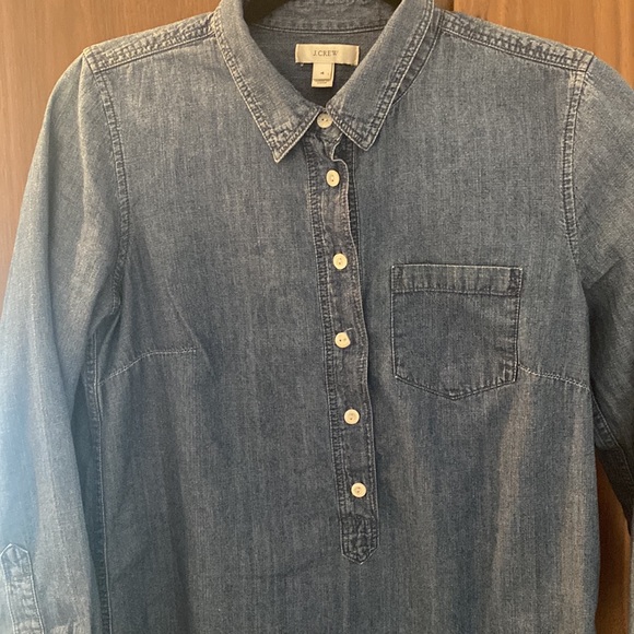 Chambray Pullover Button Collared - One Pocket - Picture 3 of 6